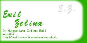 emil zelina business card